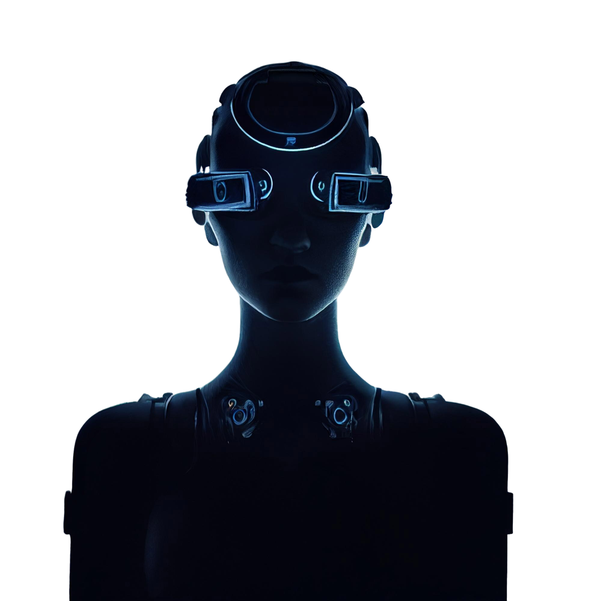 Cyberpunk woman portrait - futuristic neon style